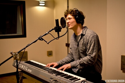 Man playing piano keyboard